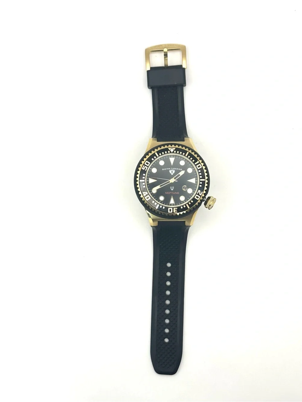 Swiss Legend Men’s Neptune Quartz Dive Watch Silicone Band